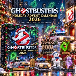 Ghostbusters Holiday Advent Calendar 2026 - front box display with holiday character artwork