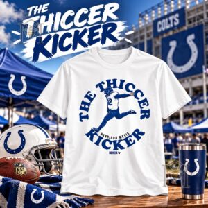 Indianapolis Colts Harrison Mevis The Thiccer Kicker T-Shirt - front view