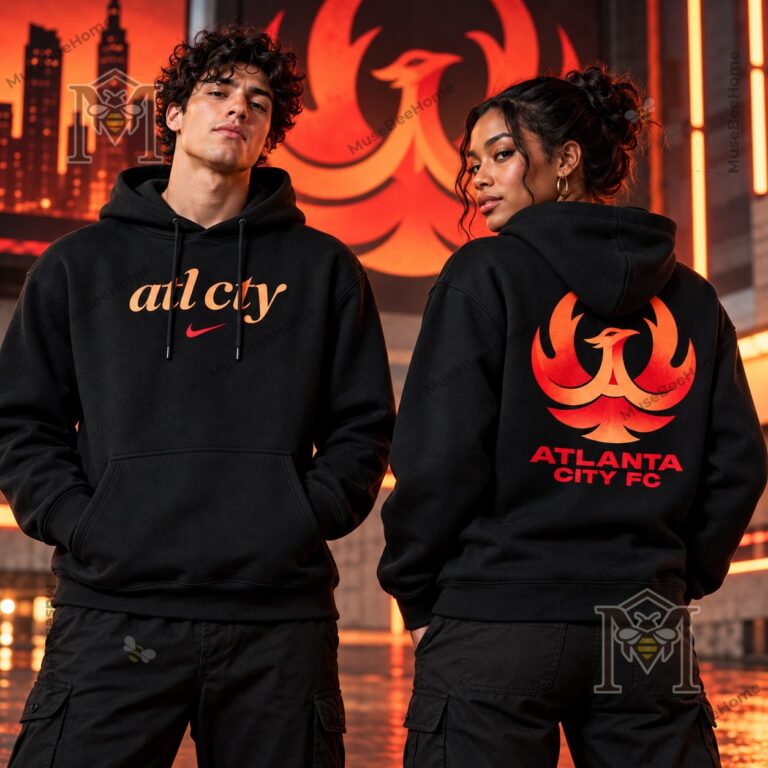 Atlanta City FC Nike Black Pullover Hoodie - front and back views