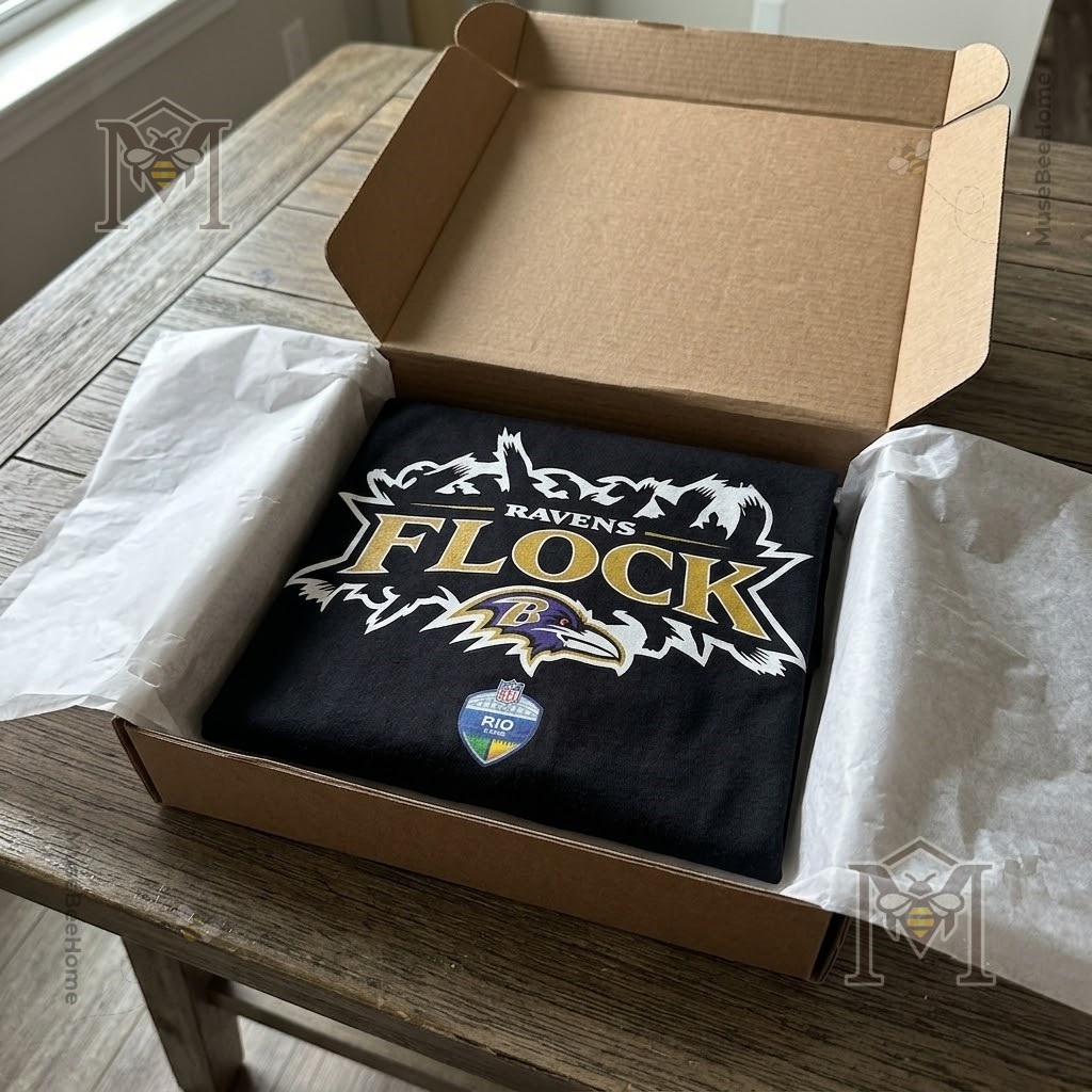 Baltimore Ravens NFL 2026 Rio Game T-Shirt - back Rio landmark design