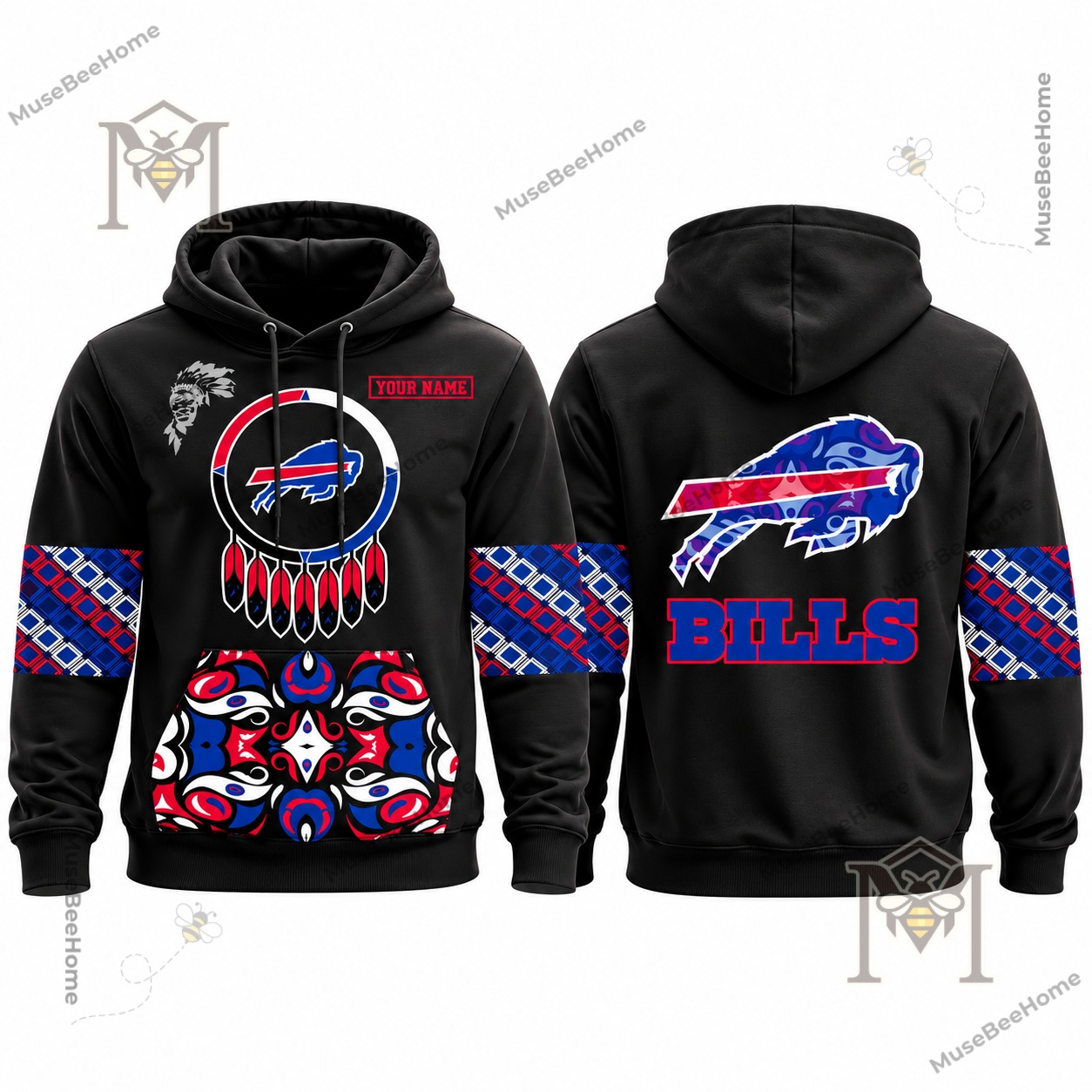 Buffalo Bills Native American Heritage Spirit Hoodie - photo 3