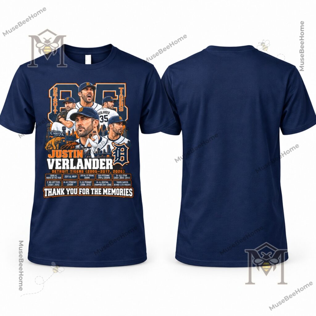 Detroit Tigers Justin Verlander 2026 Tribute T-Shirt - photo 2