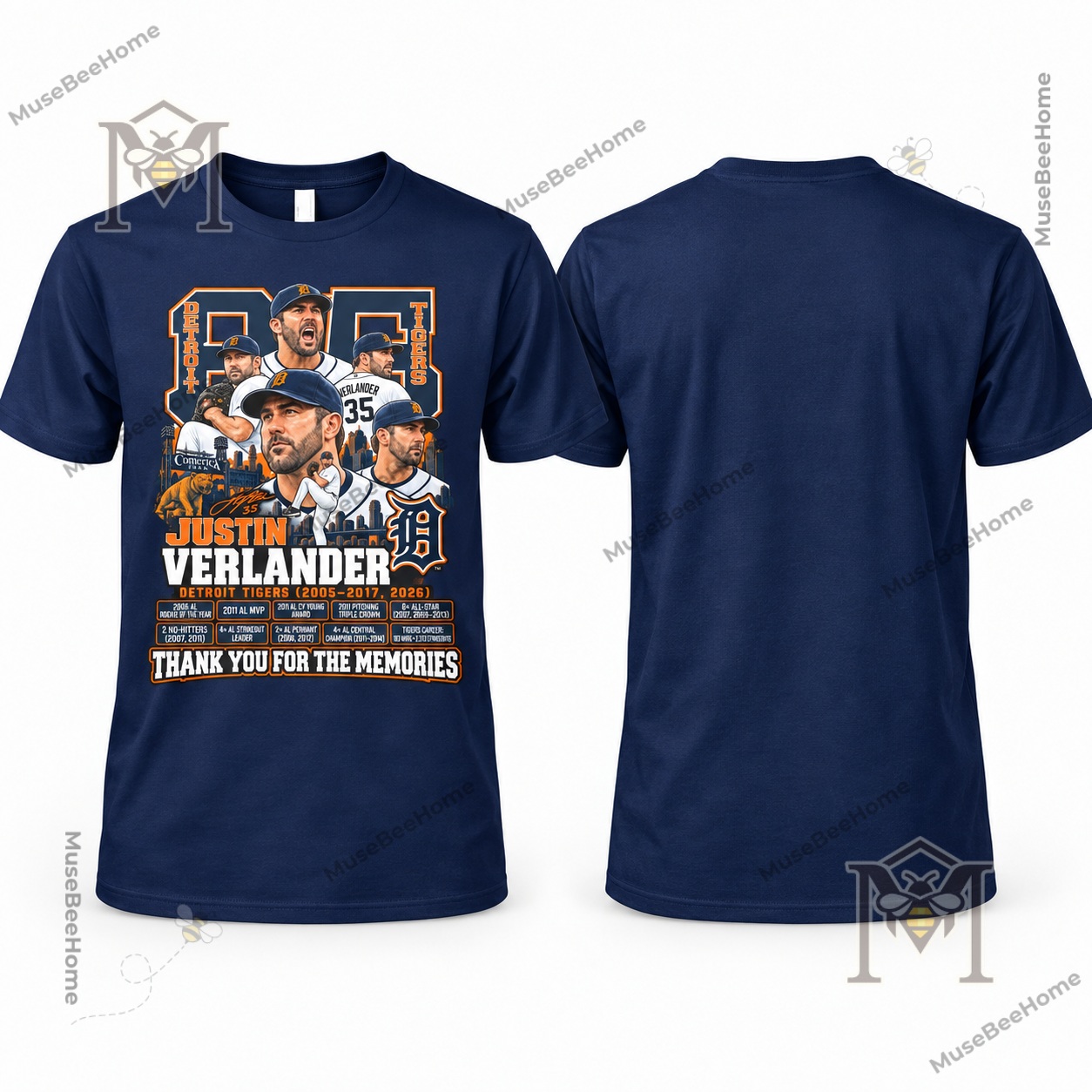 Detroit Tigers Justin Verlander 2026 Tribute T-Shirt - photo 2