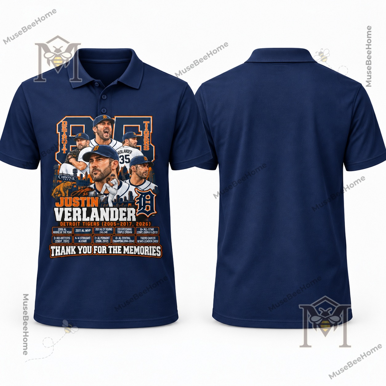 Detroit Tigers Justin Verlander 2026 Tribute T-Shirt - photo 3