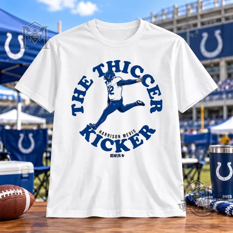 Indianapolis Colts Harrison Mevis The Thiccer Kicker T-Shirt - printed kicker illustration