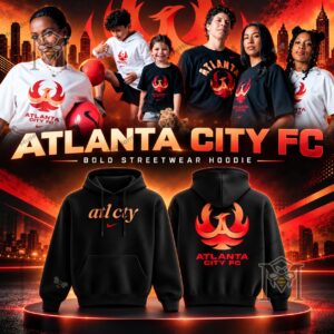 Atlanta City FC Nike Black Pullover Hoodie - front logo close-up