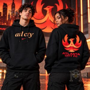 Atlanta City FC Nike Black Pullover Hoodie - front and back views