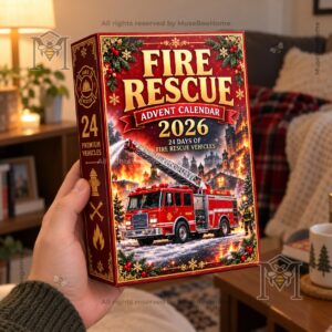 Fire Rescue Vehicles Advent Calendar 2026 - miniature fire trucks, ambulance, boat, and tanker