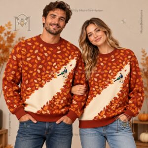 Leaf Blower Fall Leaf Pattern Sweatshirt - photo 4