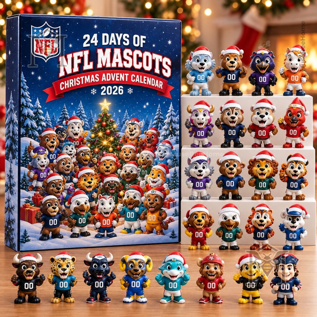 24 Days of Football Mascots Christmas Advent Calendar 2026 - calendar artwork close-up