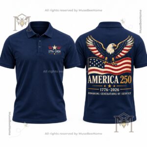 America Veterans Day 2026 250th Anniversary T-Shirt - back eagle and flag graphic