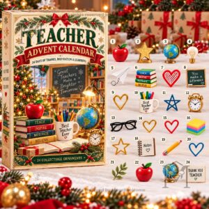 Teacher Advent Calendar 2026 24 Days of Thanks - side panel with teacher words