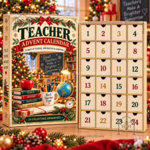 Teacher Advent Calendar 2026 24 Days of Thanks - box with classroom ornaments