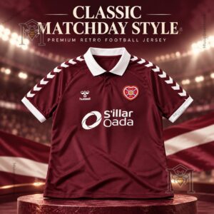 Heart of Midlothian FC Home Maroon Football Jersey - front view