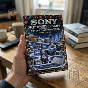 Sony 80th Anniversary Advent Calendar 2026 - full display with 24 numbered ornaments