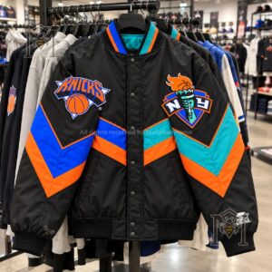 New York Knicks Retro Colorblock Matte Bomber Jacket - photo 4