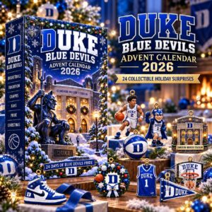 Duke Blue Devils Advent Calendar 2026 - front box and basketball-themed collectibles displayed