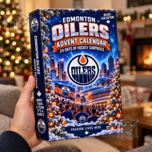 Edmonton Oilers Fan Edition Advent Calendar - side panel showing vertical team branding