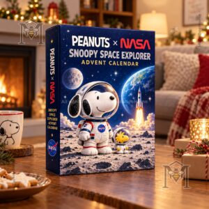 Peanuts Snoopy NASA Advent Calendar - front and side view of illustrated box