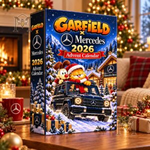 Garfield x Mercedes 2026 Christmas Advent Calendar - front and side box view