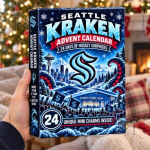 Seattle Kraken Advent Calendar 2026 - box and assorted Kraken-themed figures