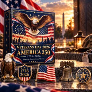 Veterans Day 2026 USA 250th Anniversary Advent Calendar front design