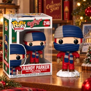 Randy Parker A Christmas Story Funko Pop - boxed figure beside unboxed front view