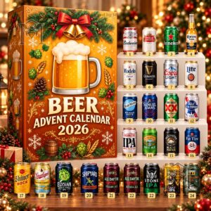 Beer Holiday Advent Calendar 2026 - festive beer mug artwork and holiday decorations