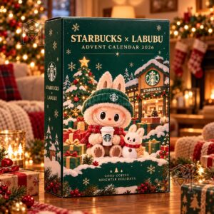 Starbucks x Labubu Christmas 2026 Advent Calendar - front box artwork