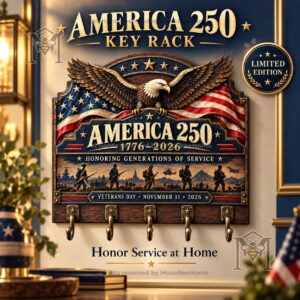 United States America 250th Anniversary Veterans Day 2026 Key Rack - front view