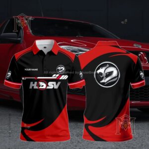 Holden Special Vehicles HSV Automotive Logo Polo - front and back views with vehicle emblem