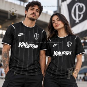 Nike Corinthians Paulista Kalunga Retro Black Football Jersey - photo 3