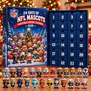 24 Days of Football Mascots Christmas Advent Calendar 2026 - upper mascot rows