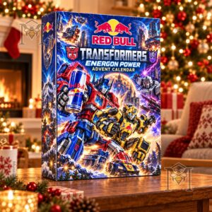 Transformers x Red Bull Advent Calendar - front three-quarter view of illustrated box