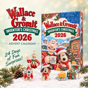 Wallace & Gromit Christmas 2026 Advent Calendar - front box and character display
