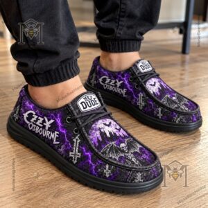 Ozzy Osbourne Legend Lives On Gothic Cross Loafer Shoes - tongue patches and laces