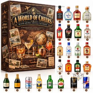 A World Of Cheers 24 Mixed Drinks Advent Calendar - numbered miniature drink bottles