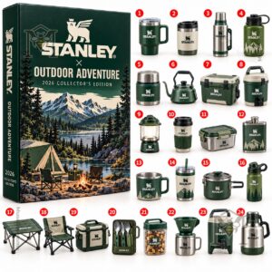 Stanley Outdoor Adventure Advent Calendar 2026 - illustrated campsite artwork
