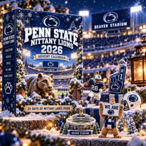 Penn State Nittany Lions 2026 Advent Calendar - front box with snowy stadium artwork