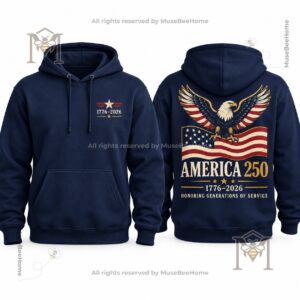 America Veterans Day 2026 250th Anniversary T-Shirt - service message beneath back design