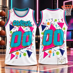 Coastal Carolina Chanticleers 90s Throwback Basketball Jersey - front and back views