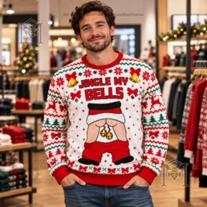 Funny Jingle My Bells Naughty Butt Ugly Sweater 2026 - photo 3