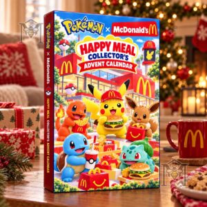 Pokémon × McDonald's Advent Calendar 2026 - front and side box view