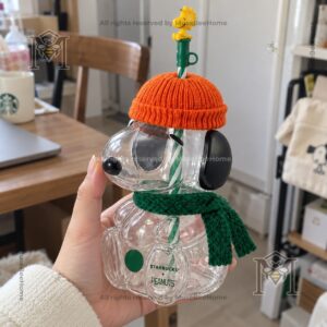 Starbucks Snoopy 3D Shaped Glass Bottle Tumbler - photo 3