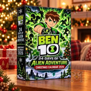 BEN 10 Christmas Advent Calendar 2026 - front and side box view