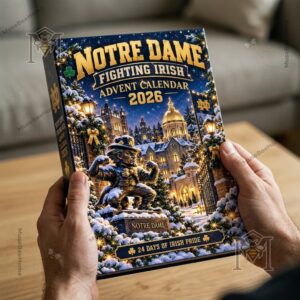 Notre Dame Fighting Irish 2026 Advent Calendar - full holiday display with team artwork