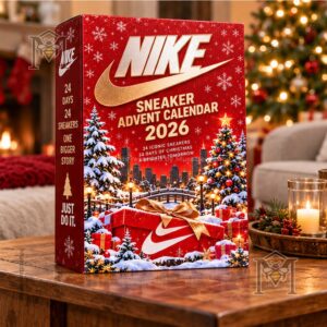 Nike Sneaker Christmas Advent Calendar 2026 - front view of red box