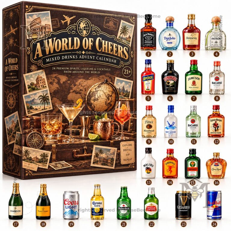 A World Of Cheers 24 Mixed Drinks Advent Calendar - numbered miniature drink bottles
