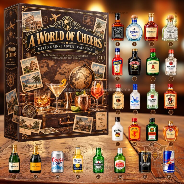 A World Of Cheers 24 Mixed Drinks Advent Calendar - front box and bottles