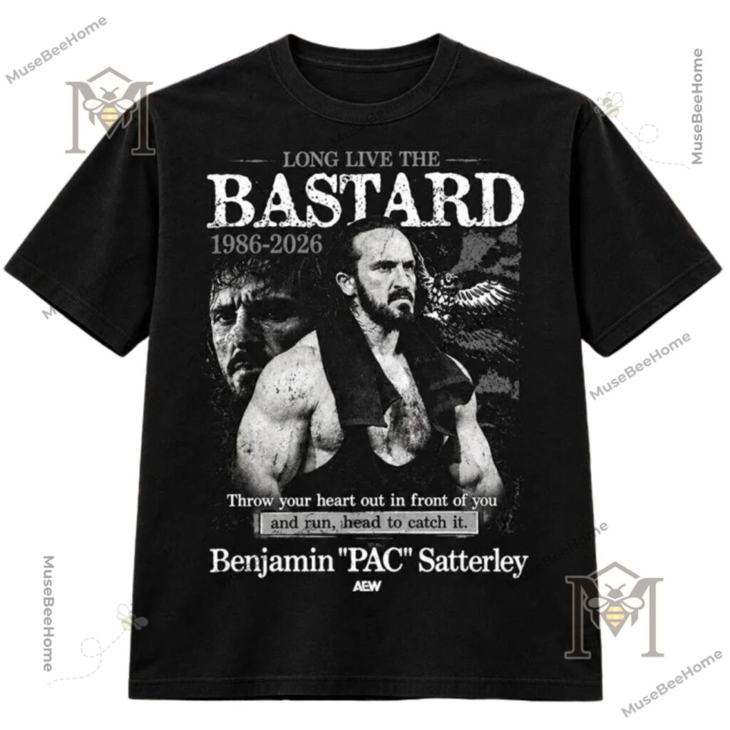 AEW PAC Benjamin Satterley Long Live The Bastard Tribute T-Shirt - photo 2